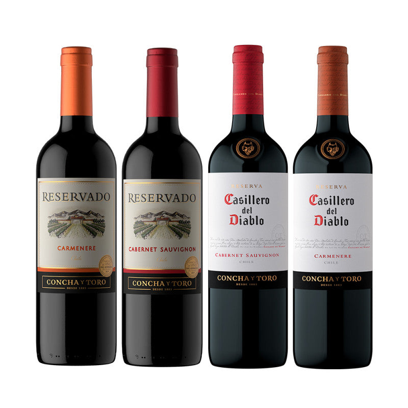 Kit Mais vendidos Concha y Toro - Reservado & Casillero 750ml - 4 garrafas