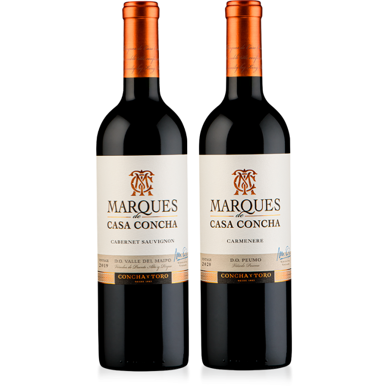 Kit Marques De Casa Concha Cabernet Sauvignon & Carmenere 750ml - 2 garrafas