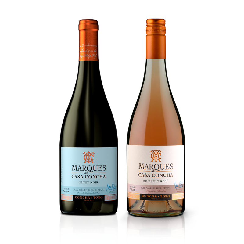 Kit Marques de Casa Concha Rosé & Pinot Noir 750ml - 2 garrafas