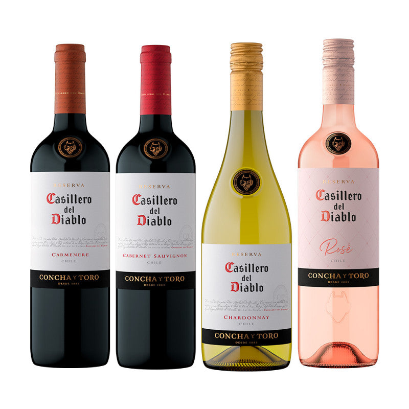 Kit Vinho Familia Casillero Del Diablo 750ml - 4 garrafas