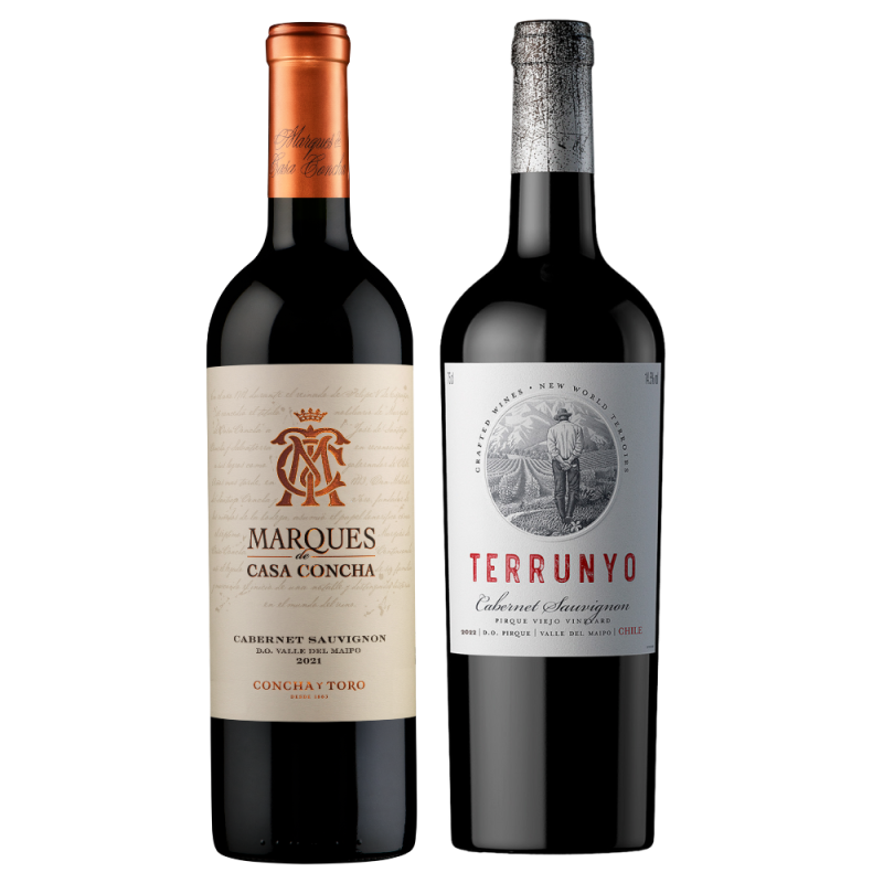Kit Vinho Terrunyo Cabernet Sauvignon & Marques de Casa Concha Cabernet Sauvignon - 2 Garrafas