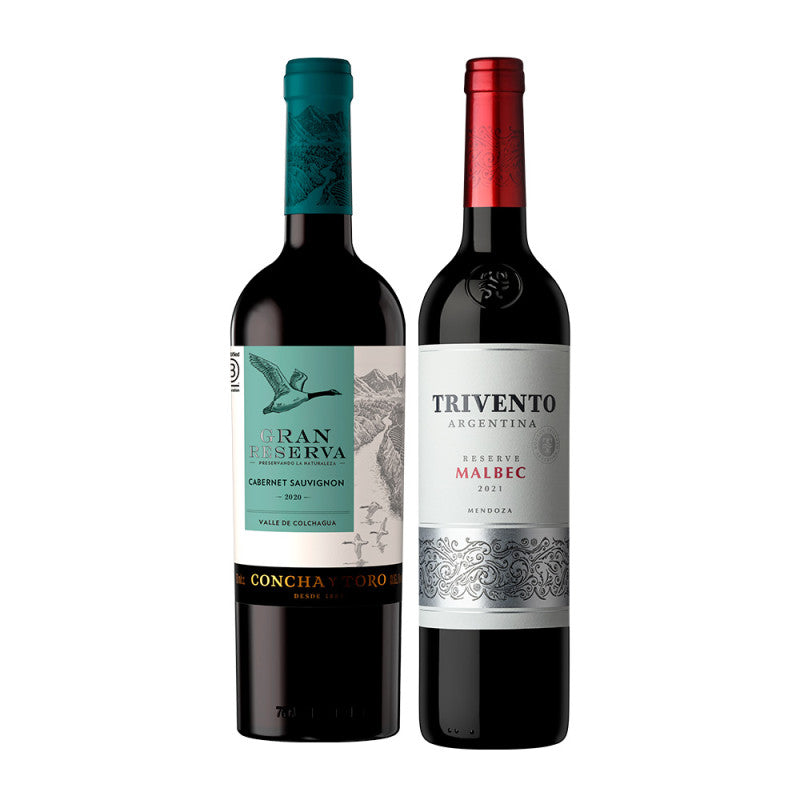 Kit Vinhos Tintos Veganos Trivento & Gran Reserva 750ml - 2 garrafas